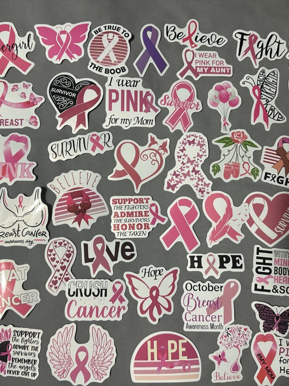 Breast Cancer Survivor/Awareness Vinyl Sticker - 99 Pieces